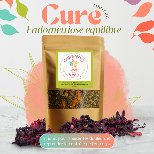 Cure Endo Équilibre – (endométriose, adénomyose, kystes…). Infusion plantes contre douleurs & inflammation