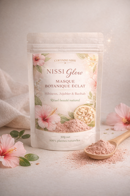 NISSI Glow – Masque Botanique Éclat - Rituel beauté naturel – Hibiscus, Baobab & Jujubier