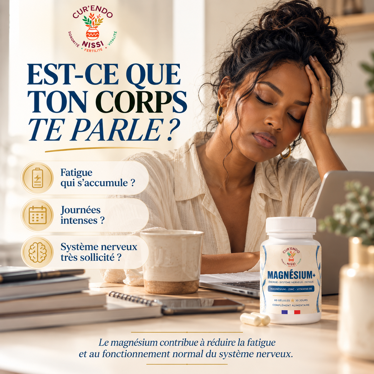 MAGNÉSIUM+ - Magnésium bisglycinate, Zinc & Vitamine B6