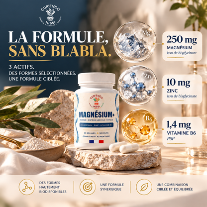 MAGNÉSIUM+ - Magnésium bisglycinate, Zinc & Vitamine B6